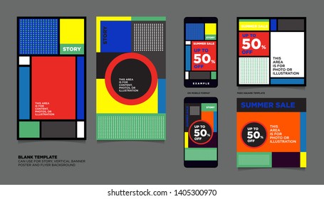 Geometric Colorful Flat Summer Sale 50% discount Background. The Template can use for, landing page, template, ui, web, homepage, poster, banner, flyer.
