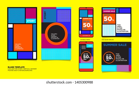 Geometric Colorful Flat Summer Sale 50% discount Background. The Template can use for, landing page, template, ui, web, homepage, poster, banner, flyer.
