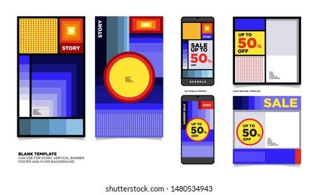 Geometric Colorful Flat Summer Sale 50% discount Background. The Template can use for, landing page, template, ui, web, homepage, poster, banner, flyer. 
