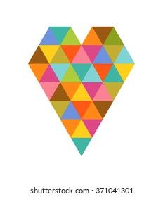 Geometric colorful heart for Valentine's day