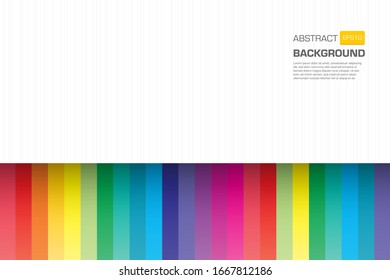 Geometric colorful line paper cut background design. Abstract pattern for brochure. Rainbow color wallpaper invitation vector.