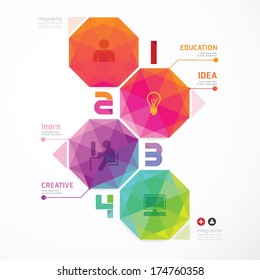 Geometric colorful Modern Design  / can be used for infographics / numbered banners 