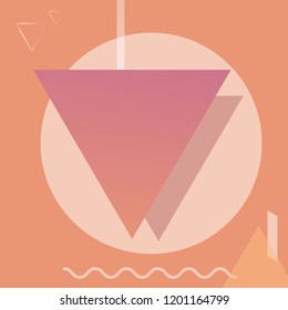 geometric colorful orange pink background vector