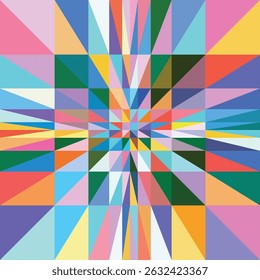 Geometric colorful palette background. The colored planes of the membrane going into perspective. Multicolor texture. Vector wallpaper