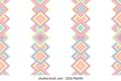 geometric colorful pastel Aztec style. Mosaic on the tile. Ethnic Moroccan pattern. Aztec pattern. Ethnic Native design. Aztec geometric pattern design for fabric textile. pillow case, carpet cover.