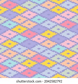 Geometric colorful pattern. Seamless illustration with funky summer lines and shapes. The ornament is used in the design of carpets, wallpaper, textiles, plaid, clothing, packaging, wrapping