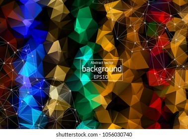 Geometric colorful Polygonal background molecule and communication. Connected lines with dots. Minimalism background. Concept of the science, chemistry, biology, medicine, technology.
