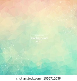 Geometric colorful Polygonal background molecule and communication. Connected lines with dots. Minimalism background. Concept of the science, chemistry, biology, medicine, technology.