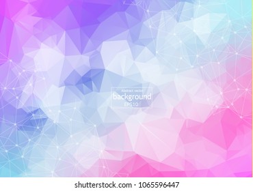 Geometric colorful Polygonal background molecule and communication. Connected lines with dots. Minimalism background. Concept of the science, chemistry, biology, medicine, technology.