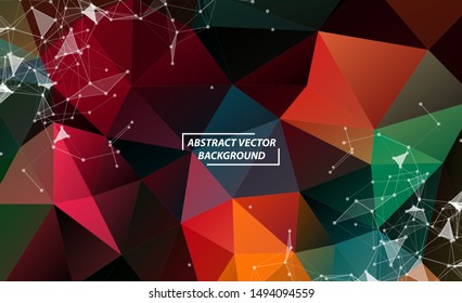 Geometric Colorful Polygonal background molecule and communication. Connected lines with dots. Minimalism background. Concept of the science, chemistry, biology, medicine, technology.