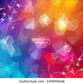 Geometric Colorful Polygonal background molecule and communication. Connected lines with dots. Minimalism background. Concept of the science, chemistry, biology, medicine, technology.