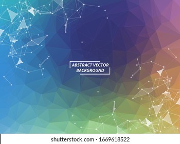 Geometric Colorful Polygonal background molecule and communication. Connected lines with dots. Minimalism background. Concept of the science, chemistry, biology, medicine, technology.