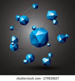 Geometric colorful polygonal structure, modern science and technology element. Architectural modeling.