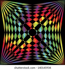  Geometric colorful rays on Black background. Vector illustration EPS10