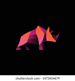 geometric colorful rhinno logo. modern icon, template design