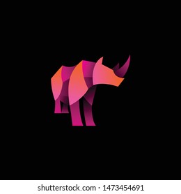 geometric colorful rhinno logo. modern icon, template design