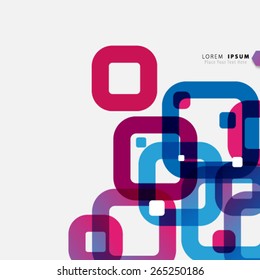 Geometric Colorful Rounded Squares Background