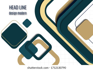 Geometric colorful rounded squares. Modern abstract background for corporate design. Vector illustration