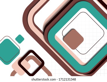 Geometric colorful rounded squares. Modern abstract background for corporate design. Vector illustration