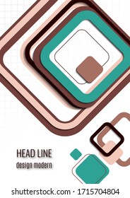 Geometric colorful rounded squares. Modern abstract background for corporate design. Vector illustration