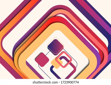 Geometric colorful rounded squares. Modern abstract background for corporate design. Vector illustration