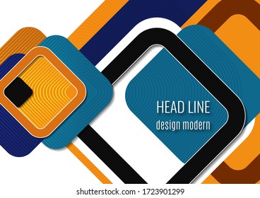 Geometric colorful rounded squares. Modern abstract background for corporate design. Vector illustration