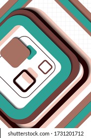 Geometric colorful rounded squares. Modern abstract background for corporate design. Vector illustration