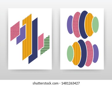 Geometric colorful rounds and rectangles design for annual report, brochure, flyer, poster. Orange red purple background vector illustration for leaflet, poster. Business abstract A4 brochure template