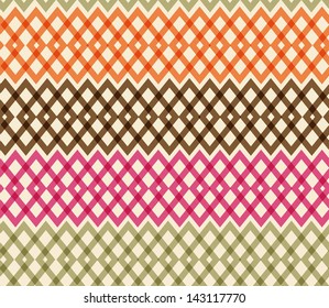 Geometric colorful seamless pattern. Netting structure. Abstract decorative native background