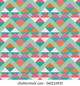 Geometric Colorful Seamless Pattern. Tangram. Print. Repeating Background. Cloth Design, Wallpaper.