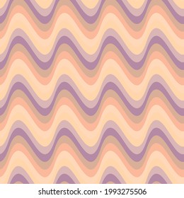 Geometric colorful seamless pattern with waves. Abstract vector ripple ocean. Distorted artistic illustration for fabric design, wallpaper, decorative paper, web design, background, backdrop.