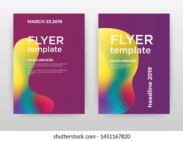 Geometric colorful shape on puprle background design for annual report, brochure, flyer, poster. Purple background vector illustration flyer, leaflet, poster. Business abstract A4 brochure template