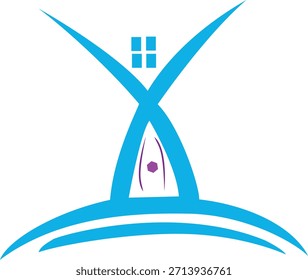 Geometric Colorful Shape Vector logo with Center – Abstract Symmetric Design.