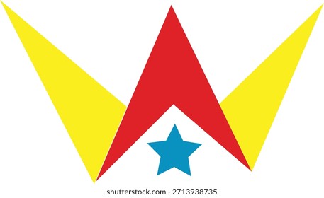 Geometric Colorful Shape Vector logo with Star Center – Abstract Symmetric Design.