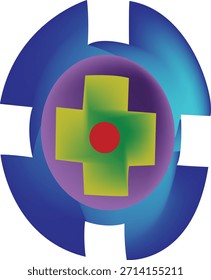 Geometric Colorful Shape Vector logo with  Center – Abstract Symmetric Design.
