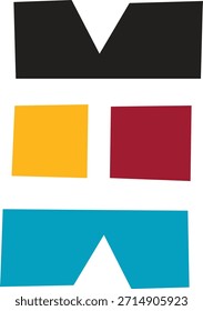 Geometric Colorful Shape Vector logo with Center – Abstract Symmetric Design.