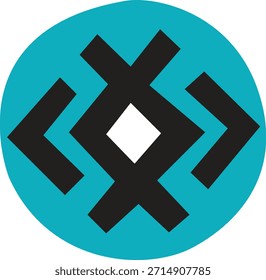 Geometric Colorful Shape Vector logo with Center – Abstract Symmetric Design.