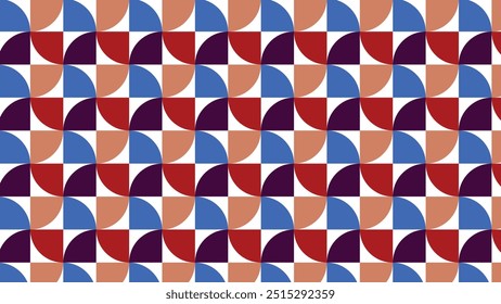 Geometric colorful shapes abstract   seamless patterns with a white background