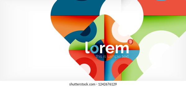 Geometric colorful shapes composition abstract background. Minimal dynamic design. Trendy abstract layout template for business or technology presentation or web brochure cover, wallpaper. Vector