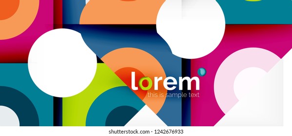 Geometric colorful shapes composition abstract background. Minimal dynamic design. Trendy abstract layout template for business or technology presentation or web brochure cover, wallpaper. Vector