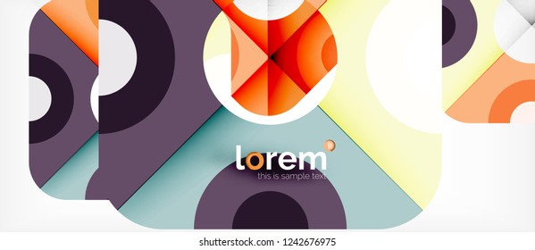 Geometric colorful shapes composition abstract background. Minimal dynamic design. Trendy abstract layout template for business or technology presentation or web brochure cover, wallpaper. Vector