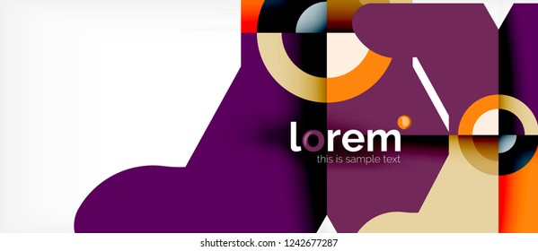 Geometric colorful shapes composition abstract background. Minimal dynamic design. Trendy abstract layout template for business or technology presentation or web brochure cover, wallpaper. Vector