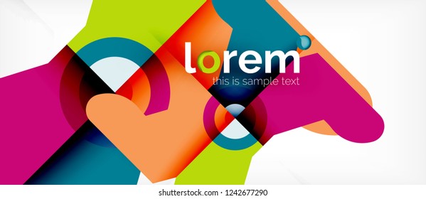 Geometric colorful shapes composition abstract background. Minimal dynamic design. Trendy abstract layout template for business or technology presentation or web brochure cover, wallpaper. Vector