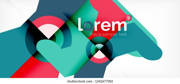 Composición de formas geométricas coloridas composición fondo abstracto. Diseño dinámico mínimo. Plantilla de diseño abstracto de moda para presentación de negocios o tecnología o portada de folletos web, fondo de pantalla. Vector