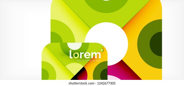 Geometric colorful shapes composition abstract background. Minimal dynamic design. Trendy abstract layout template for business or technology presentation or web brochure cover, wallpaper. Vector