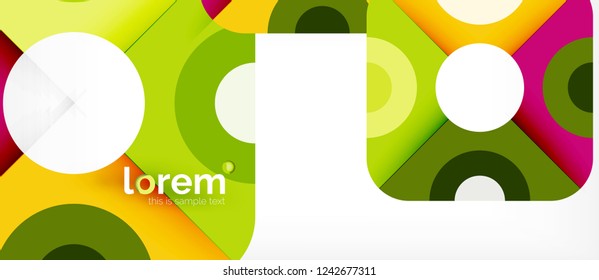 Composición de formas geométricas coloridas composición fondo abstracto. Diseño dinámico mínimo. Plantilla de diseño abstracto de moda para presentación de negocios o tecnología o portada de folletos web, fondo de pantalla. Vector