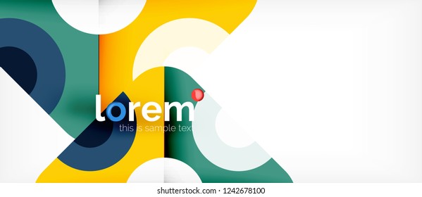 Composición de formas geométricas coloridas composición fondo abstracto. Diseño dinámico mínimo. Plantilla de diseño abstracto de moda para presentación de negocios o tecnología o portada de folletos web, fondo de pantalla. Vector