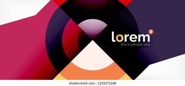 Composición de formas geométricas coloridas composición fondo abstracto. Diseño dinámico mínimo. Plantilla de diseño abstracto de moda para presentación de negocios o tecnología o portada de folletos web, fondo de pantalla. Vector