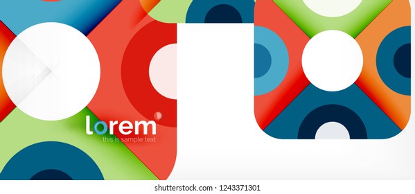 Geometric colorful shapes composition abstract background. Minimal dynamic design. Trendy abstract layout template for business or technology presentation or web brochure cover, wallpaper. Vector
