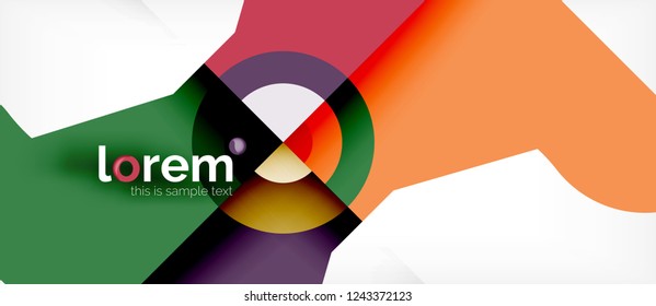 Geometric colorful shapes composition abstract background. Minimal dynamic design. Trendy abstract layout template for business or technology presentation or web brochure cover, wallpaper. Vector